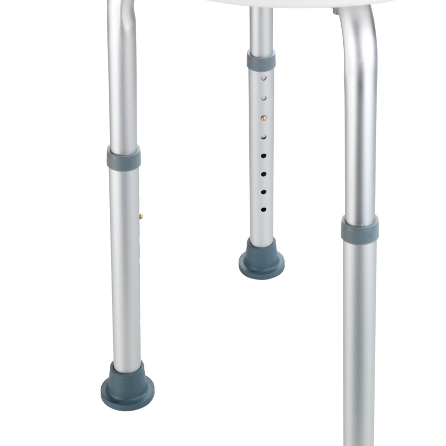 WENKO 1792921100-Sgabello SECURA 45,5x45,5 cm bianco/argento/grigio