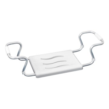 WENKO 17930100-Sedile per vasca SECURA 26x18 cm bianco/argento