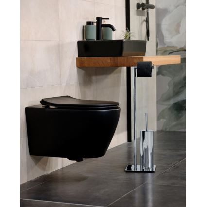 WENKO 18562100 - Scopino WC RECCO 20x71,5 cm cromo lucido