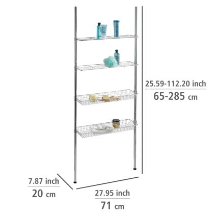 WENKO 18597100-Scaffale 71x285 cm cromo lucido
