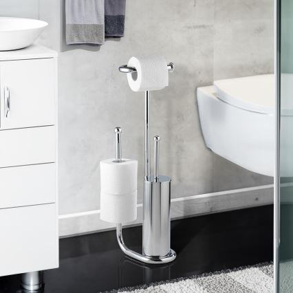 WENKO 18730100 - Spazzola per WC UNIVERSALO 20x62,5 cm cromo lucido