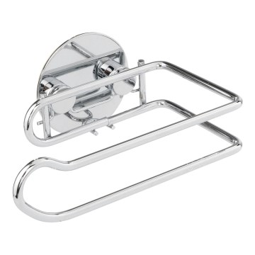 WENKO 18774100 - Porta rotolo per carta igienica TURBO-LOC ROTONDO IN ACCIAIO 14x9 cm cromato