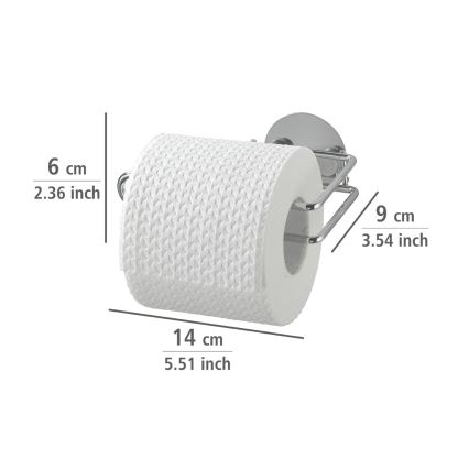 WENKO 18774100 - Porta rotolo per carta igienica TURBO-LOC ROTONDO IN ACCIAIO 14x9 cm cromato
