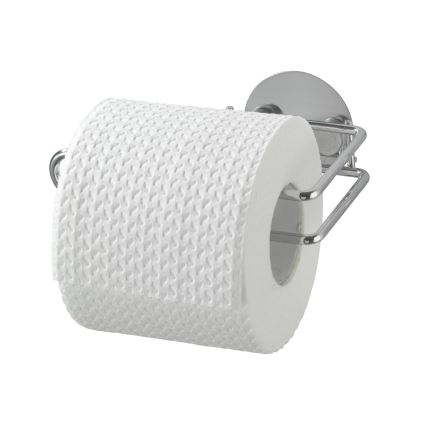 WENKO 18774100 - Porta rotolo per carta igienica TURBO-LOC ROTONDO IN ACCIAIO 14x9 cm cromato
