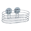 WENKO 18775100 - Mensola TURBO-LOC rotonda in acciaio 23,5 x 13,5 cm, cromo lucido