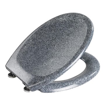 WENKO 18902100-WC sedile per WC OTTANA 44,5x37,5 cm granito/grigio/argento