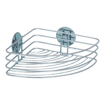 WENKO 18913100-Mensola TONDA TURBO-LOC in acciaio 26,5x20 cm, cromo lucido