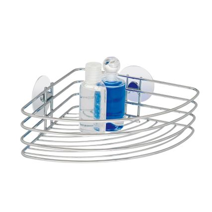 WENKO 18913100-Mensola TONDA TURBO-LOC in acciaio 26,5x20 cm, cromo lucido