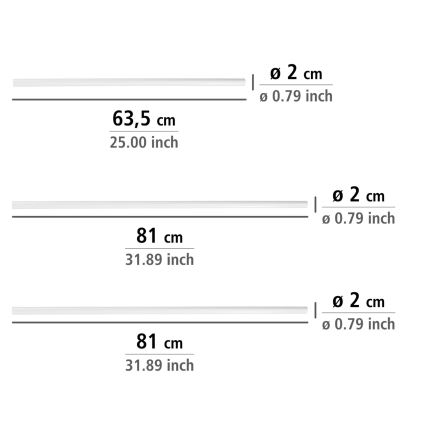 WENKO 19214100 - Asta UNIVERSAL 2x2 cm bianca