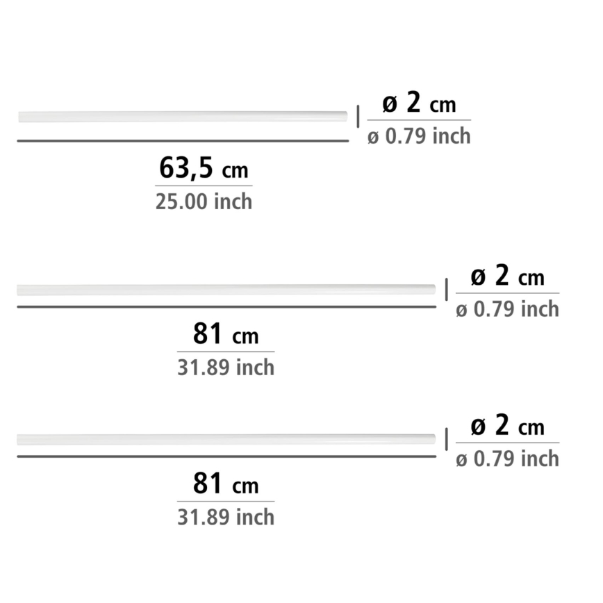 WENKO 19214100 - Asta UNIVERSAL 2x2 cm bianca