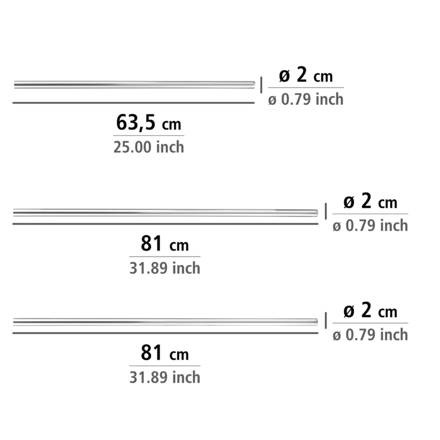 WENKO 19215100 - Supporto per barra UNIVERSAL 2x2 cm cromato/bianco