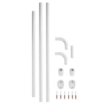 WENKO 19216100 - Supporto per asta UNIVERSALE 2,5x2,5 cm, bianco