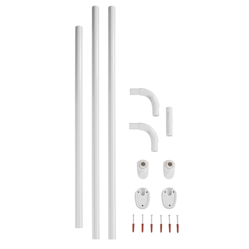 WENKO 19216100 - Supporto per asta UNIVERSALE 2,5x2,5 cm, bianco
