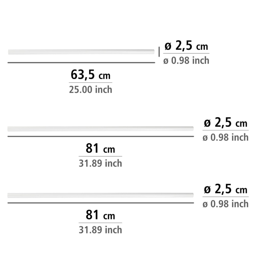 WENKO 19216100 - Supporto per asta UNIVERSALE 2,5x2,5 cm, bianco