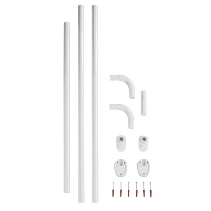 WENKO 19216100 - Supporto per asta UNIVERSALE 2,5x2,5 cm, bianco