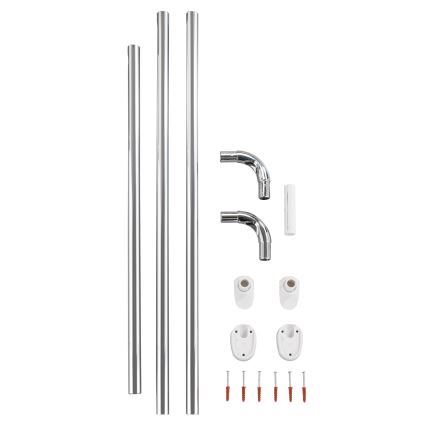 WENKO 19218100 - Asta UNIVERSAL 2,5x2,5 cm cromo/bianco