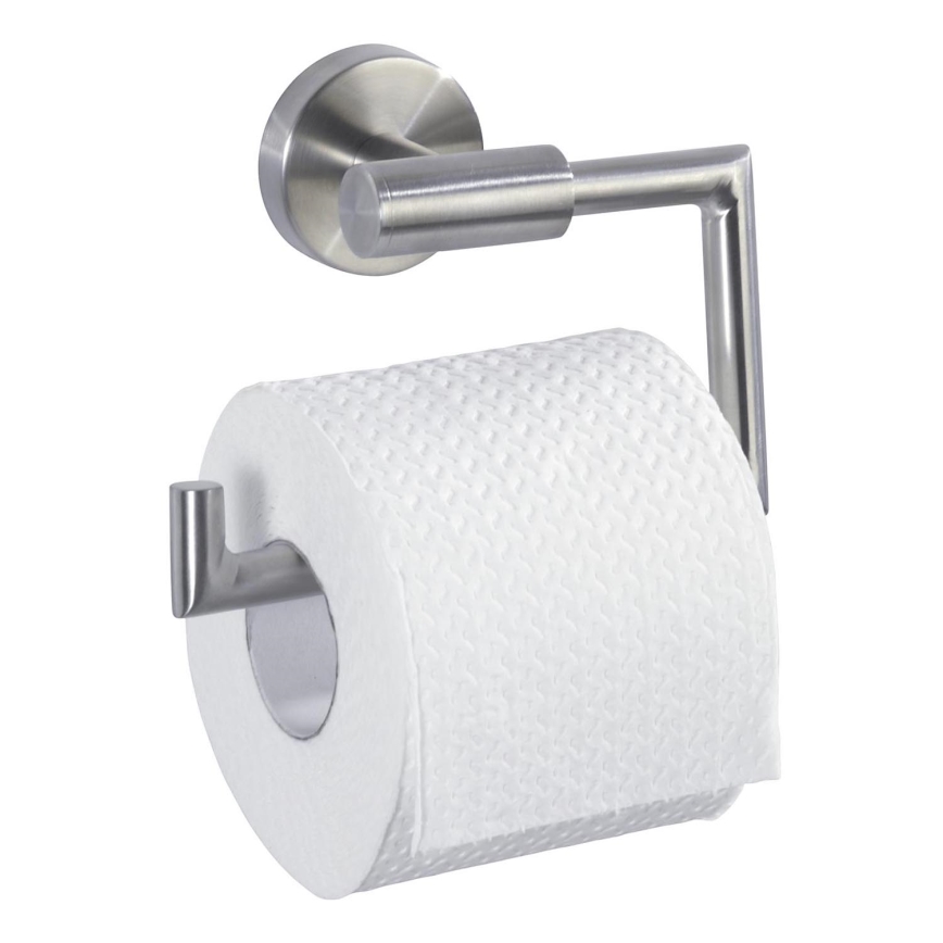 WENKO 19612100 - Porta rotolo per carta igienica BOSIO MATT 15x10,5 cm acciaio inox/argento