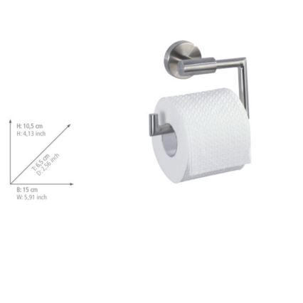 WENKO 19612100 - Porta rotolo per carta igienica BOSIO MATT 15x10,5 cm acciaio inox/argento