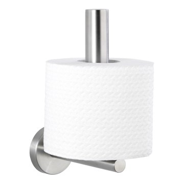 WENKO 19613100 - Portarotolo per carta igienica BOSIO MATT 8x18 cm acciaio inox/argento