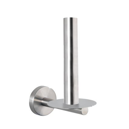 WENKO 19613100 - Portarotolo per carta igienica BOSIO MATT 8x18 cm acciaio inox/argento