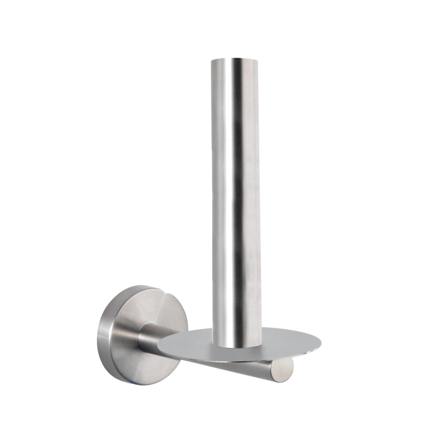 WENKO 19613100 - Portarotolo per carta igienica BOSIO MATT 8x18 cm acciaio inox/argento