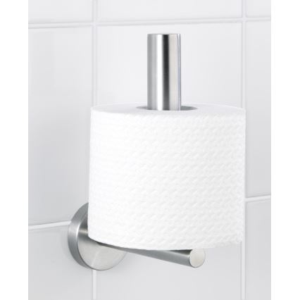 WENKO 19613100 - Portarotolo per carta igienica BOSIO MATT 8x18 cm acciaio inox/argento