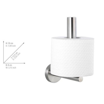 WENKO 19613100 - Portarotolo per carta igienica BOSIO MATT 8x18 cm acciaio inox/argento