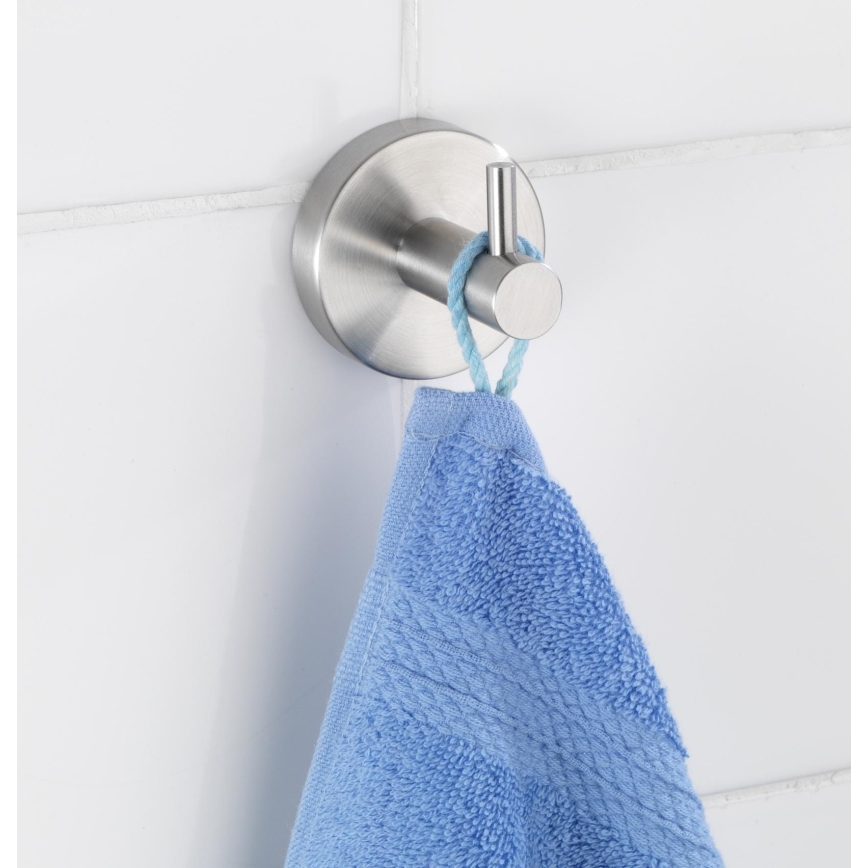 WENKO 19621100 - Gancio BOSIO MATT 5,5x5,5 cm acciaio inox/argento