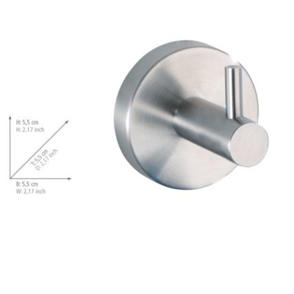 WENKO 19621100 - Gancio BOSIO MATT 5,5x5,5 cm acciaio inox/argento