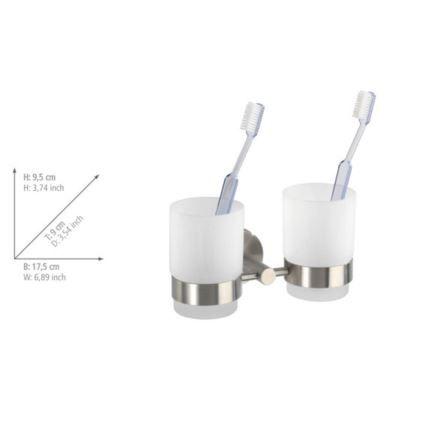 WENKO 19638100 - Portaspazzolini BOSIO MATT 17,5x9,5 cm acciaio inossidabile/argento