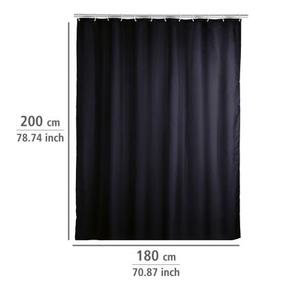 WENKO 20043100 - Tenda per doccia 180x200 cm nera