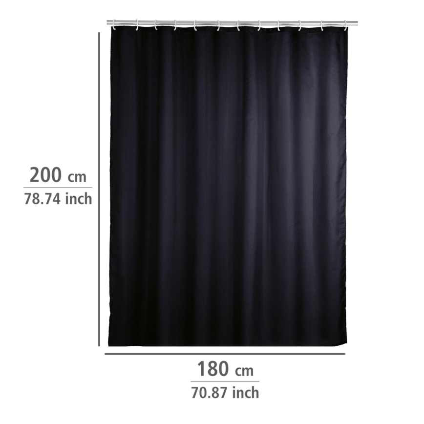 WENKO 20043100 - Tenda per doccia 180x200 cm nera