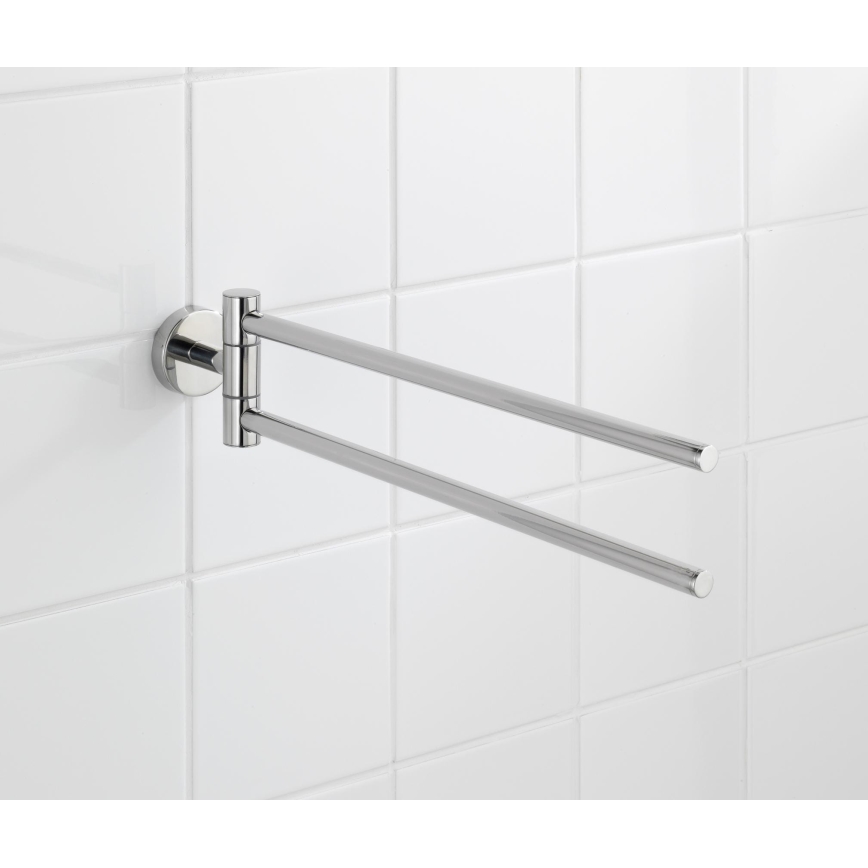 WENKO 20213100 - Porta asciugamani BOSIO SHINE 43x9 cm acciaio inox/argento