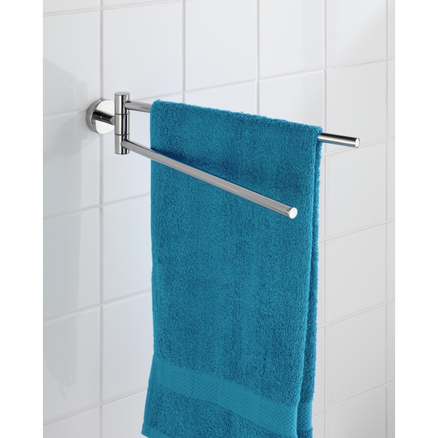 WENKO 20213100 - Porta asciugamani BOSIO SHINE 43x9 cm acciaio inox/argento