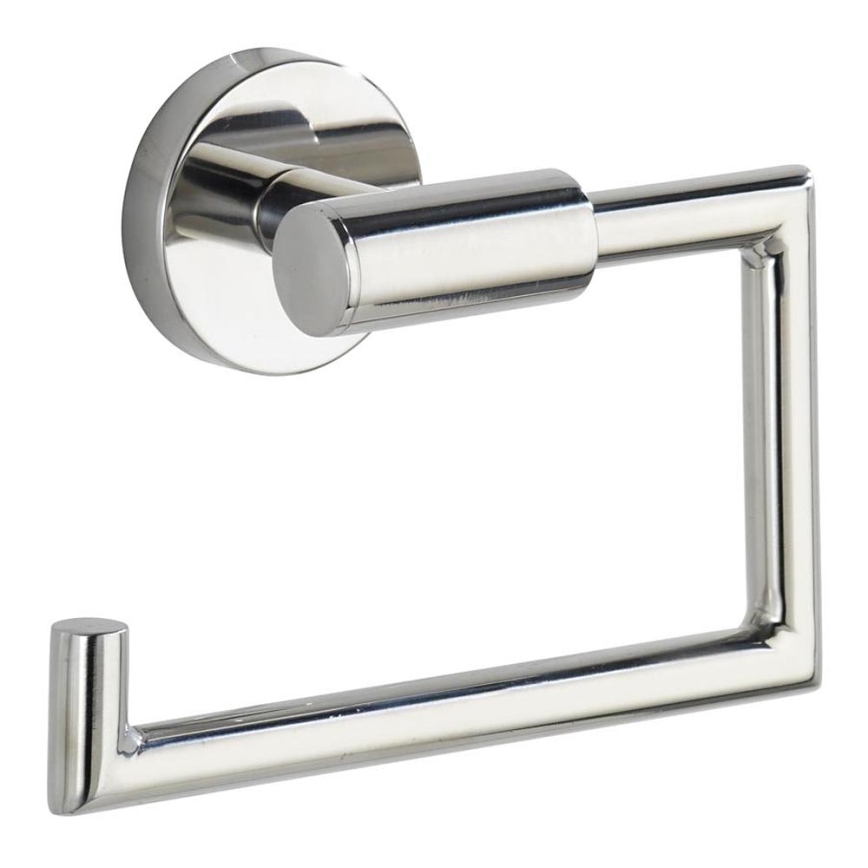 WENKO 20216100 - Porta carta igienica BOSIO SHINE 15 x 10,5 cm, in acciaio inossidabile finitura argento