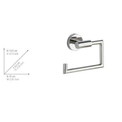 WENKO 20216100 - Porta carta igienica BOSIO SHINE 15 x 10,5 cm, in acciaio inossidabile finitura argento