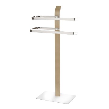 WENKO 20396100 - Porta asciugamani da terra SAMONA 40,5x79,5 cm cromo lucido/marrone