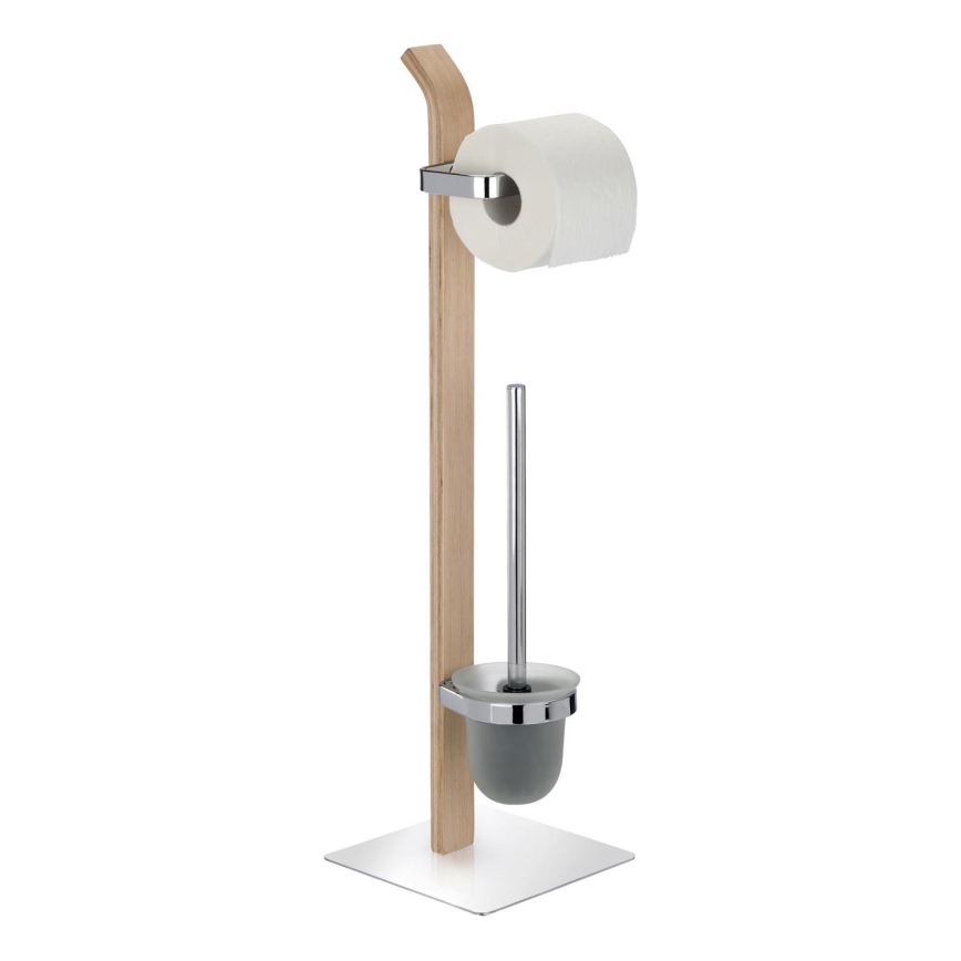 WENKO 20397100 - Scopino per WC SAMONA 20x71,5 cm cromo/marrone/satinato