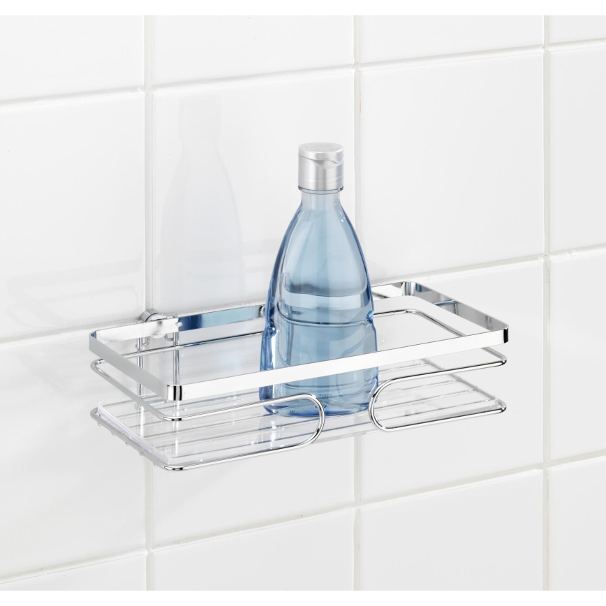 WENKO 20409100- Mensola PREMIUM in acciaio inox 24x13,5 cm, finitura argento