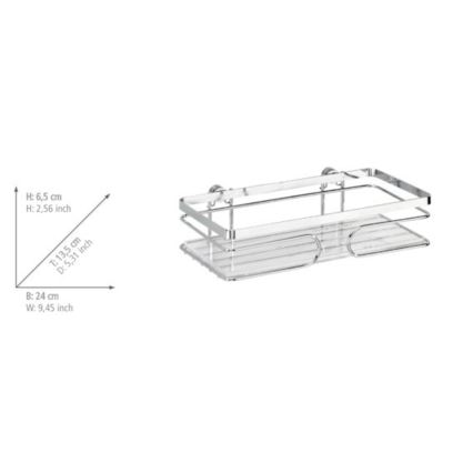 WENKO 20409100- Mensola PREMIUM in acciaio inox 24x13,5 cm, finitura argento