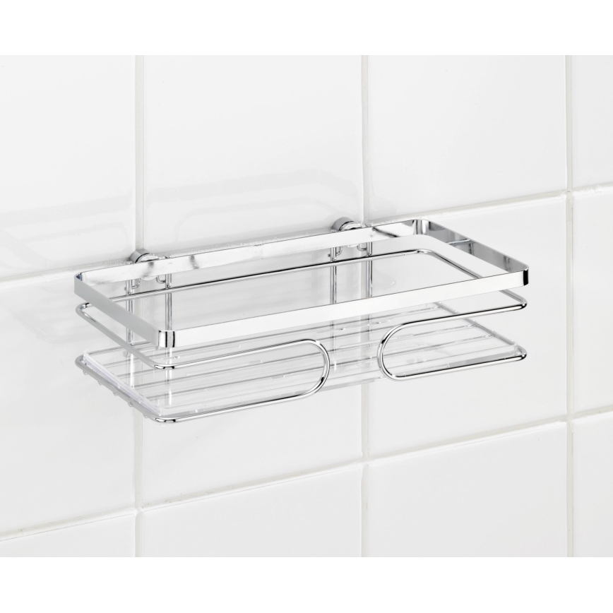 WENKO 20409100- Mensola PREMIUM in acciaio inox 24x13,5 cm, finitura argento