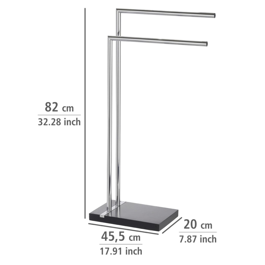 WENKO 20461100 - Porta asciugamani NOBLE 45,5x82 cm cromo/nero