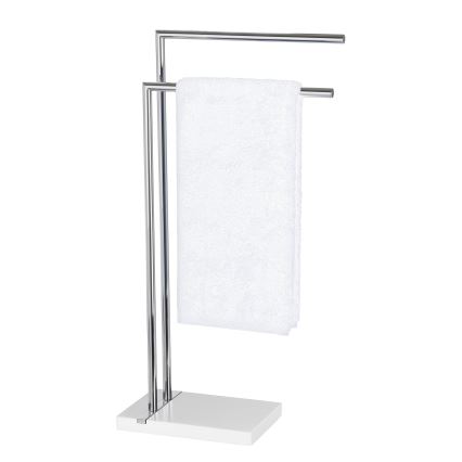 WENKO 20487100 - Porta asciugamani da terra NOBLE 45,5x82 cm cromato lucido/bianco