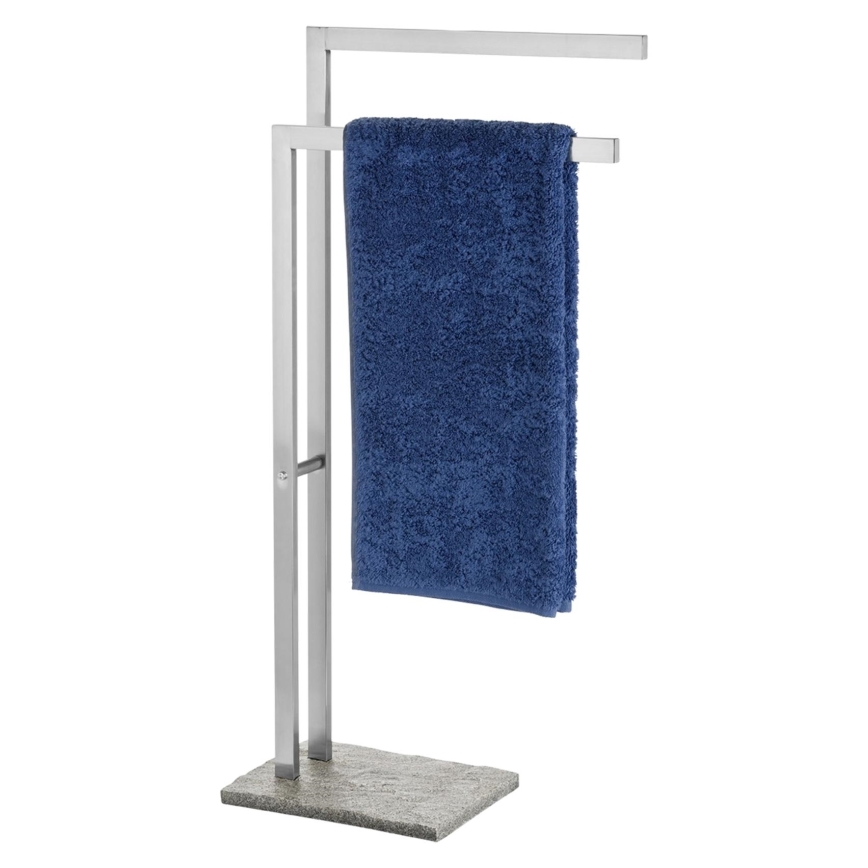 WENKO 20603100 - Porta asciugamani GRANIT 43,5x86,5 cm acciaio inox/satinato/grigio
