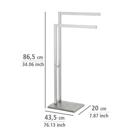 WENKO 20603100 - Porta asciugamani GRANIT 43,5x86,5 cm acciaio inox/satinato/grigio