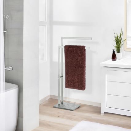WENKO 20603100 - Porta asciugamani GRANIT 43,5x86,5 cm acciaio inox/satinato/grigio