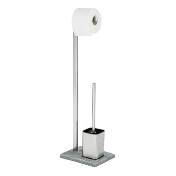 WENKO 20604100 - Scopino WC GRANIT 23x73,5 cm acciaio inox/satinato/grigio