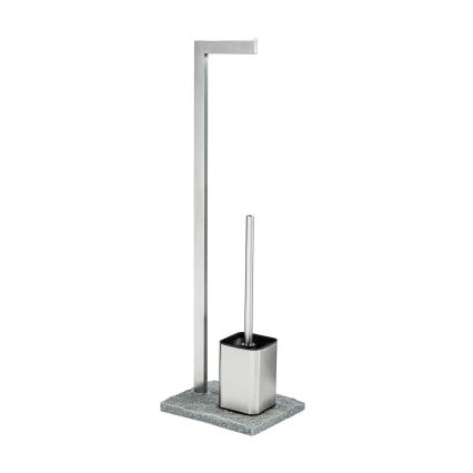 WENKO 20604100 - Scopino WC GRANIT 23x73,5 cm acciaio inox/satinato/grigio