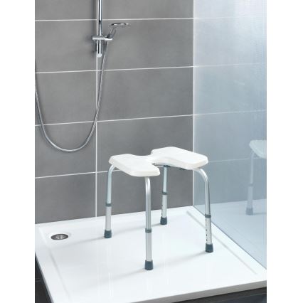WENKO 206051100-Sgabello SECURA 46x53,5 cm bianco/argento