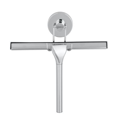WENKO 20877100-Raschietto VACUUM-LOC RUND STAH 24,5x25 cm acciaio inossidabile/lucido cromo/argento